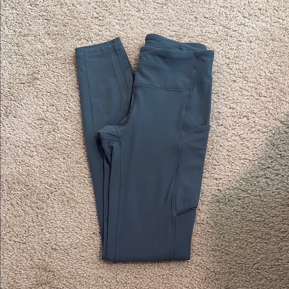 lululemon Grayish Green Wunder Under Leggings with Pockets